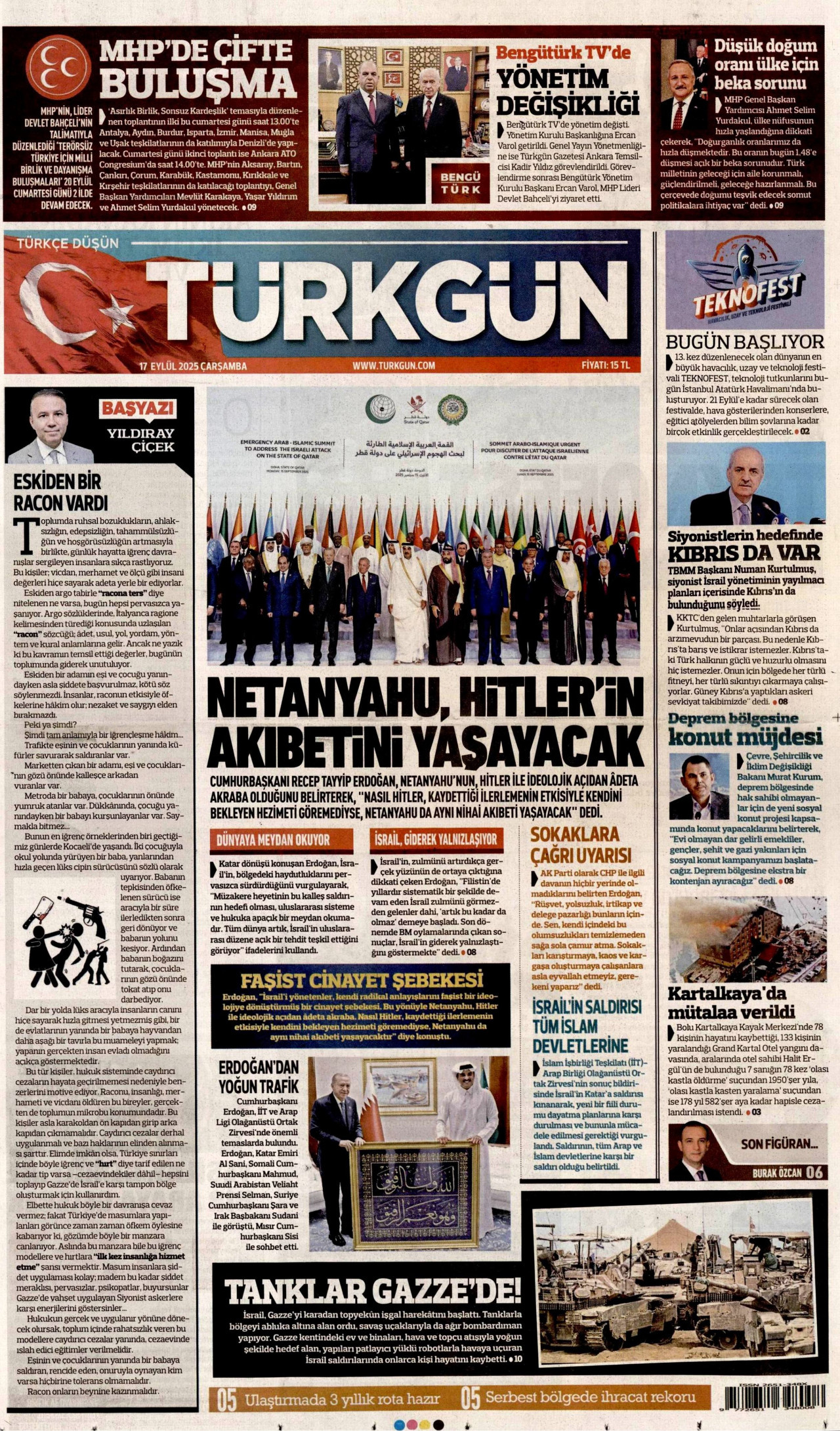 TÜRKGÜN Gazete Manşeti