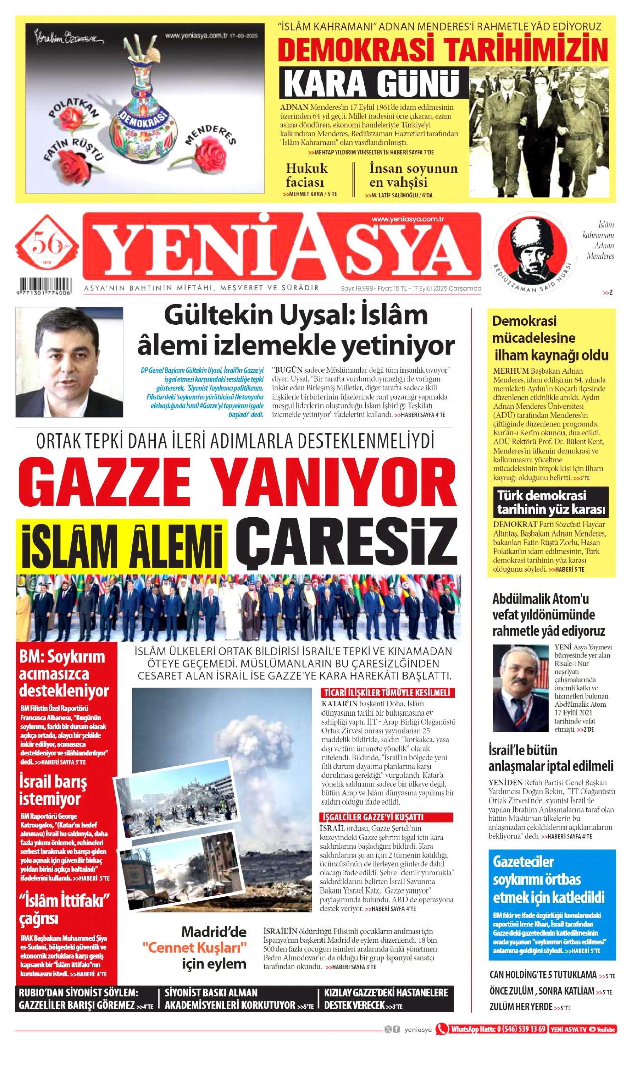 YENİ ASYA Gazete Manşeti