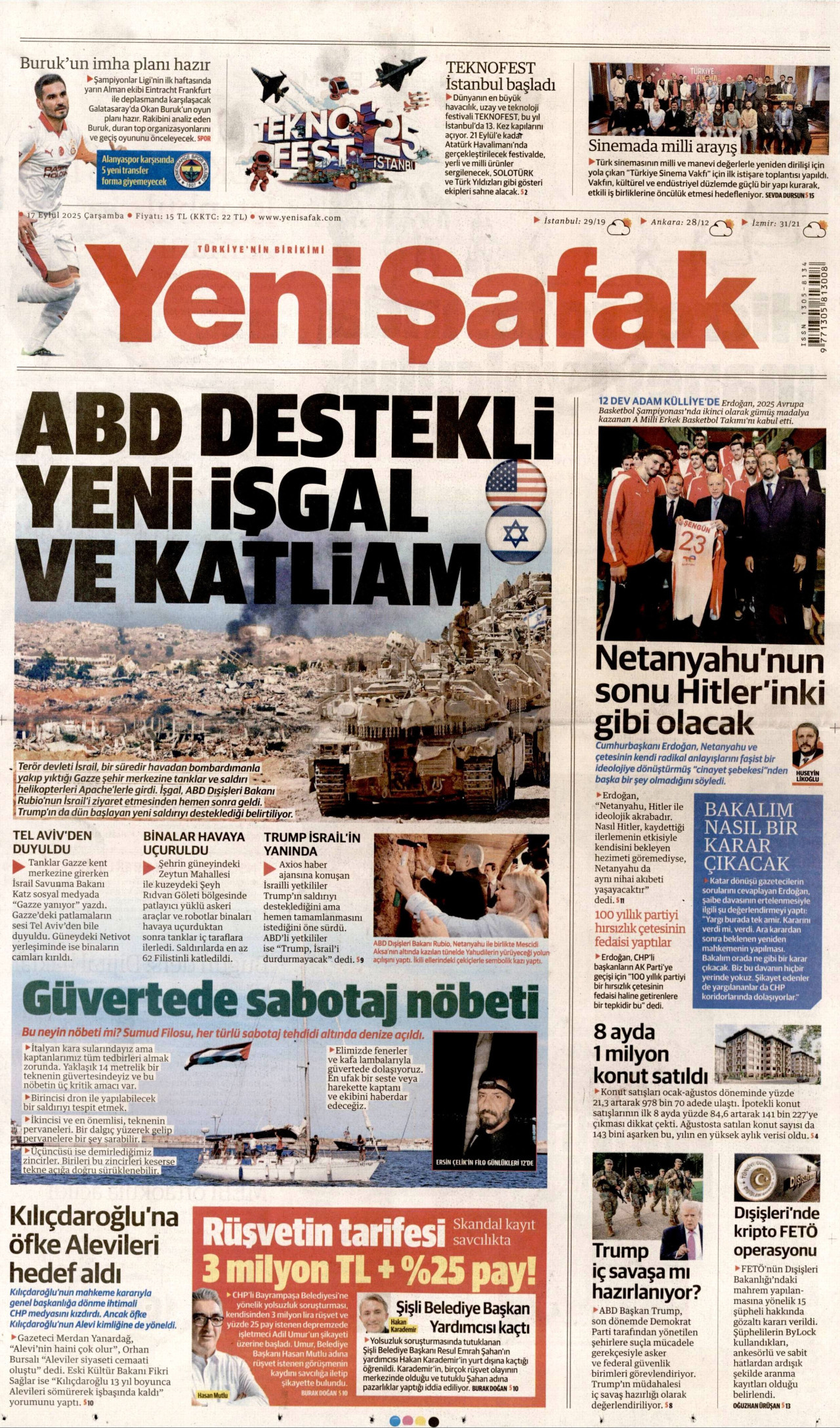 YENİ ŞAFAK Gazete Manşeti